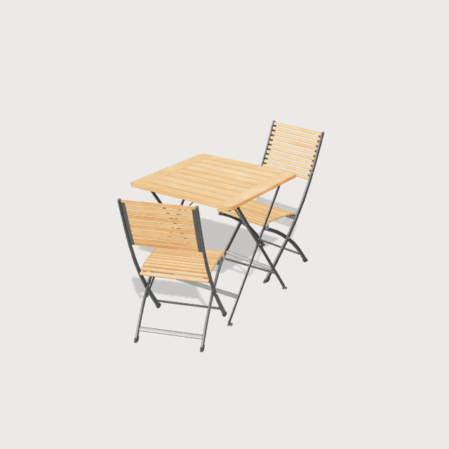 Ensemble table & chaises terrasse